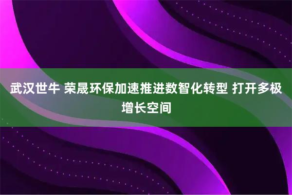 武汉世牛 荣晟环保加速推进数智化转型 打开多极增长空间