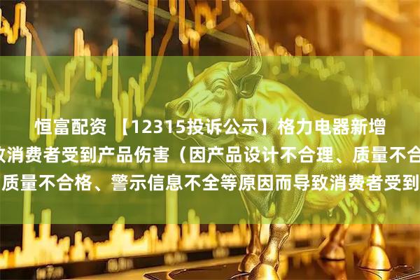 恒富配资 【12315投诉公示】格力电器新增8件投诉公示,涉及导致消费者受到产品伤害(因产品设计不合理、质量不合格、警示信息不全等原因而导致消费者受到产品伤害)问题等